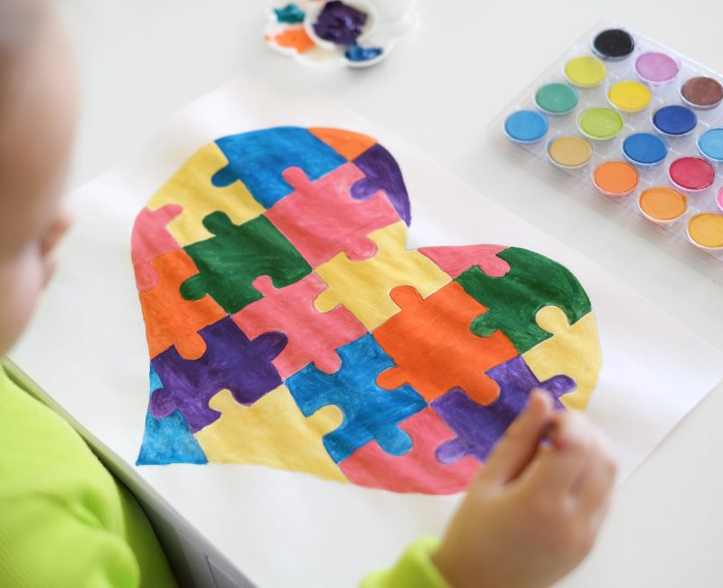Postcard for people with autism syndrome.